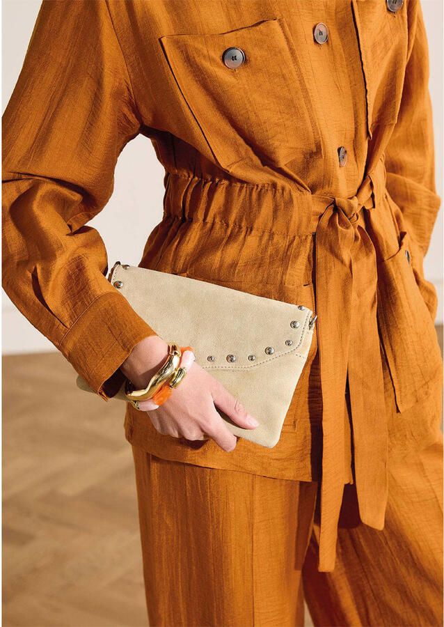 Manfield suede clutch beige - Foto 2