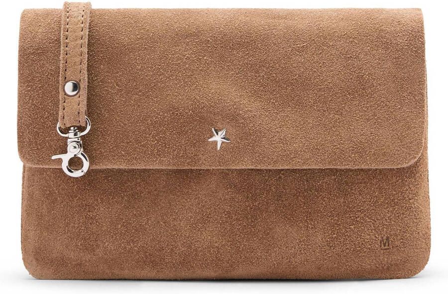 Manfield suede clutch bruin