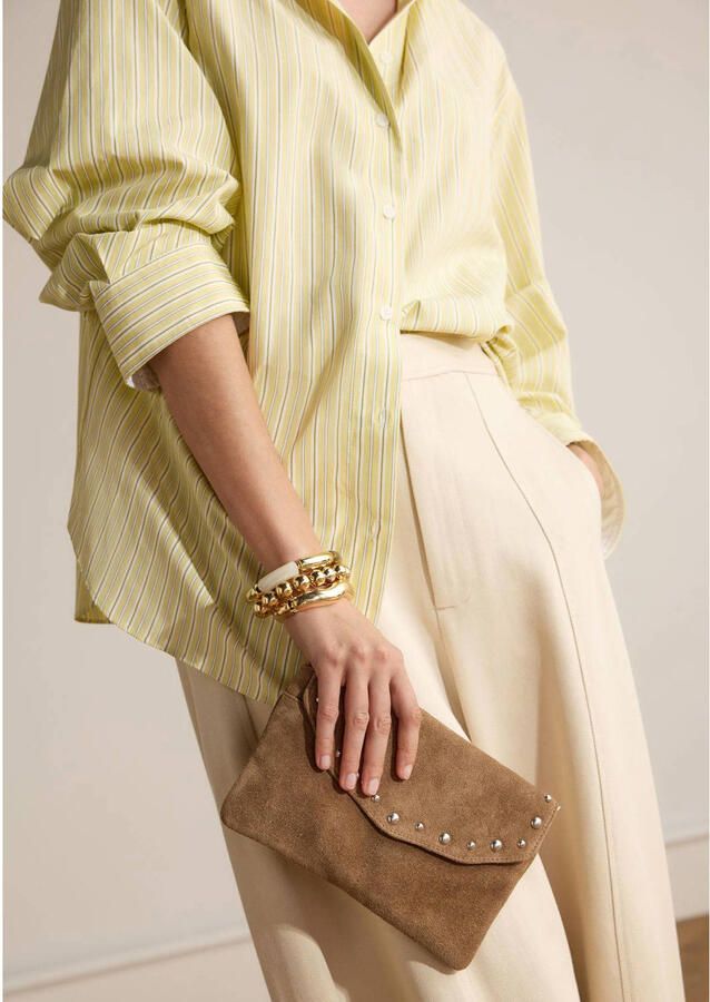 Manfield suede clutch bruin