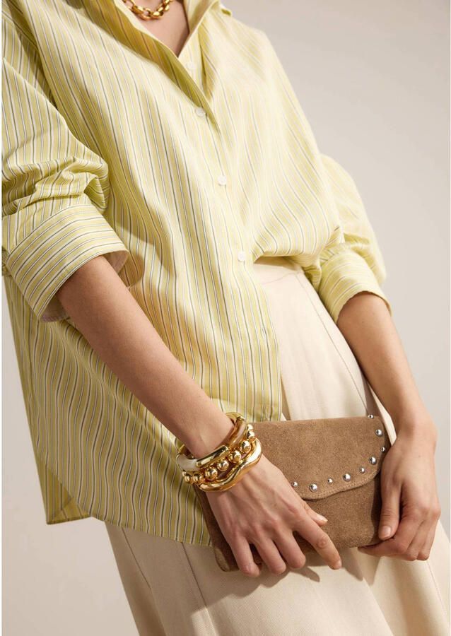 Manfield suede clutch bruin - Foto 2