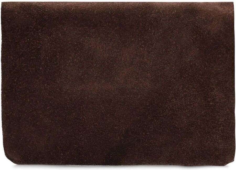 Manfield suede clutch donkerbruin - Foto 2