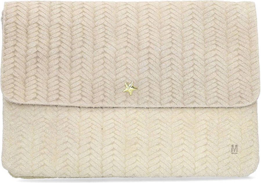 Manfield suede clutch ecru