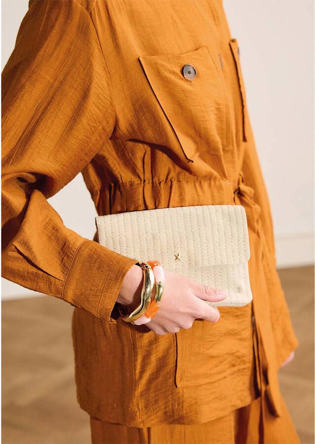 Manfield suede clutch ecru - Foto 3