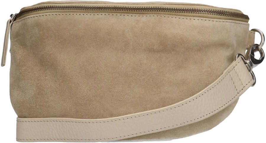 Manfield suède crossbody tas beige