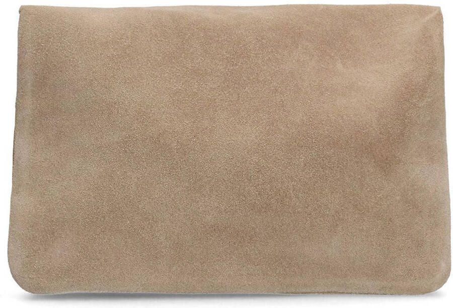 Manfield suede crossbody tas beige