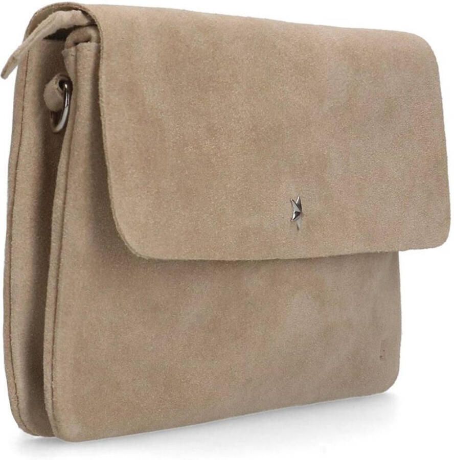 Manfield suede crossbody tas beige - Foto 3