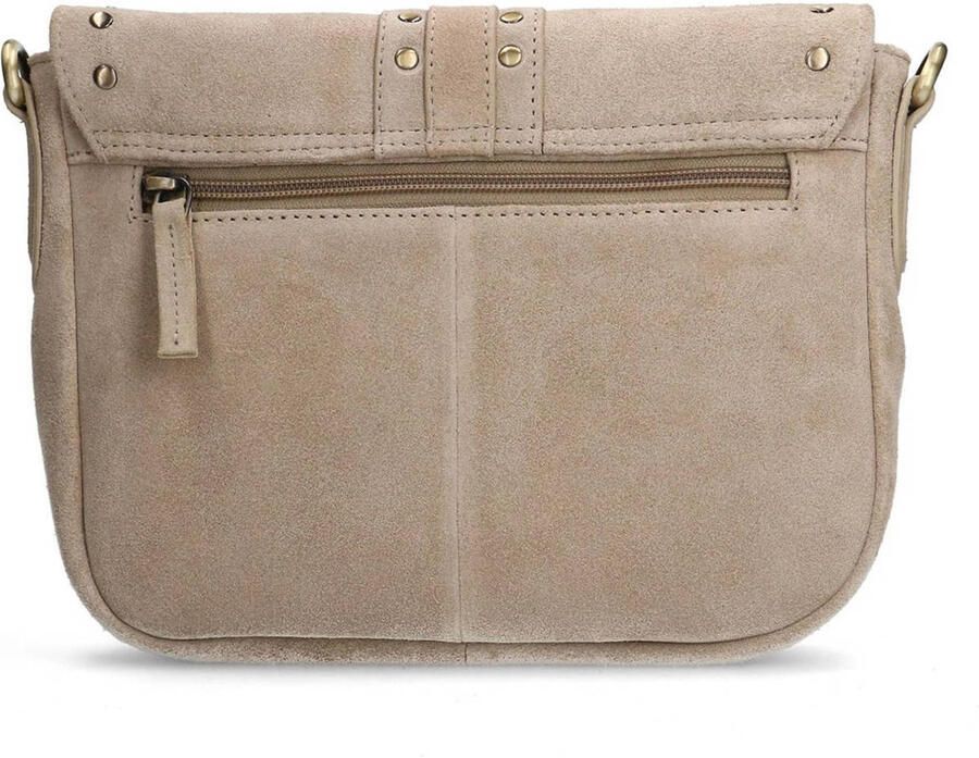 Manfield suede crossbody tas beige - Foto 2