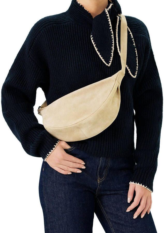 Manfield suede crossbody tas beige - Foto 2