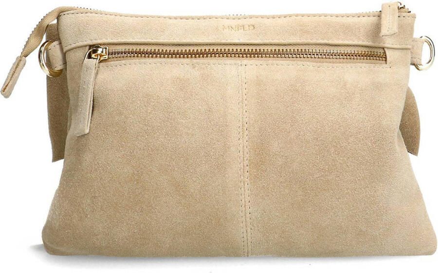 Manfield suede crossbody tas beige - Foto 3