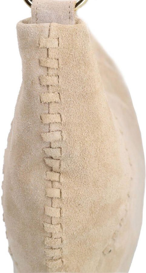 Manfield suede crossbody tas beige