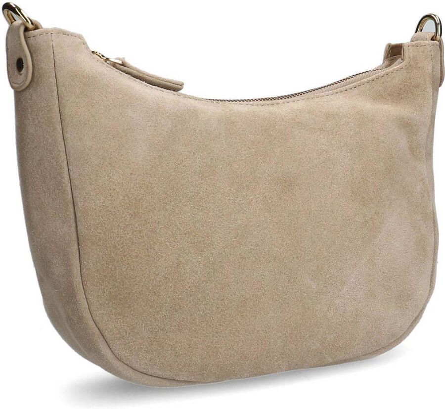 Manfield suède crossbody tas beige