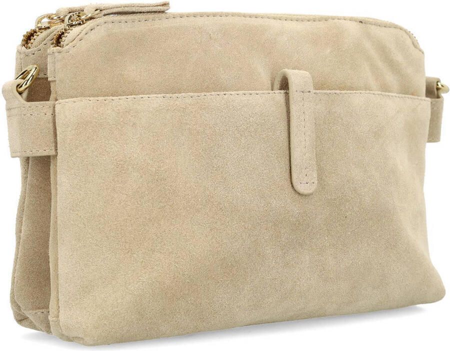 Manfield suede crossbody tas beige - Foto 2
