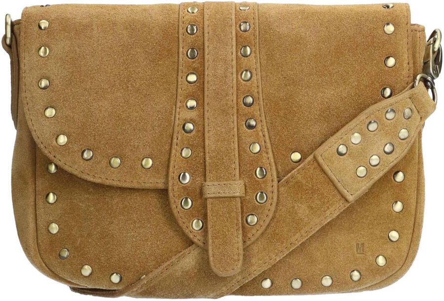 Manfield suede crossbody tas bruin