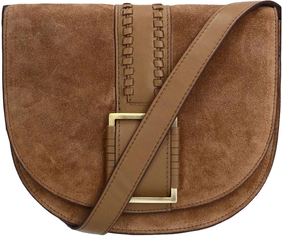 Manfield suede crossbody tas bruin