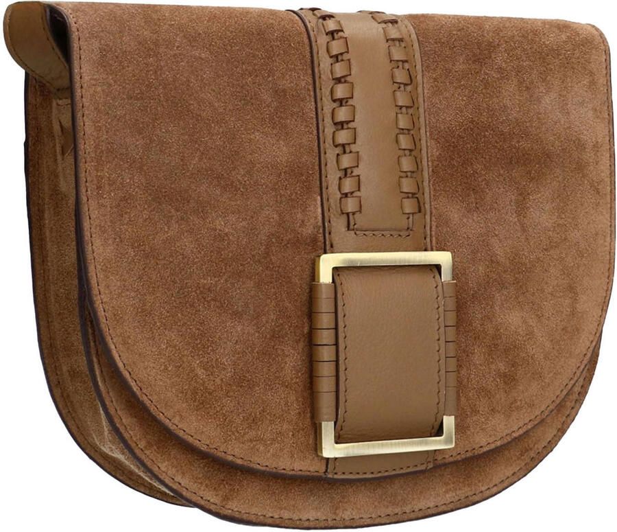 Manfield suede crossbody tas bruin - Foto 3