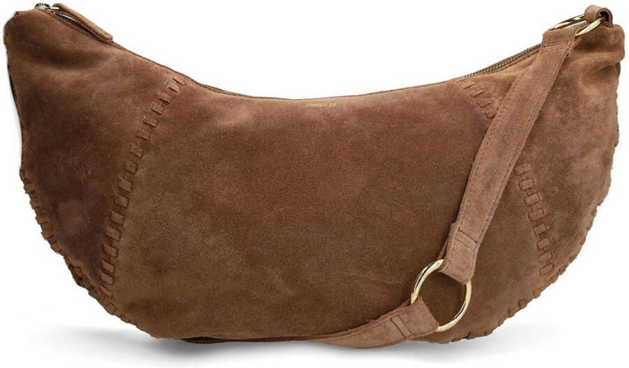 Manfield suede crossbody tas bruin