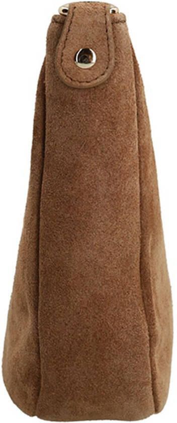 Manfield suede crossbody tas bruin - Foto 3