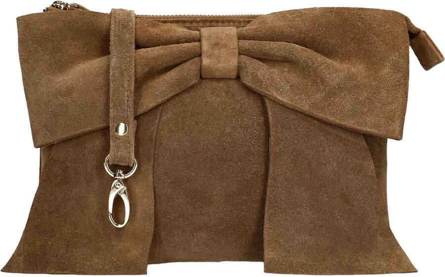 Manfield suede crossbody tas bruin