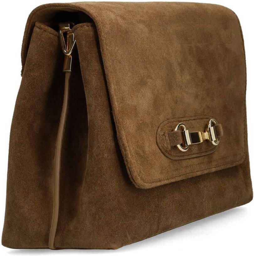Manfield suède crossbody tas bruin - Foto 3