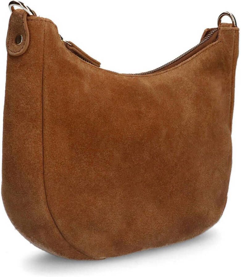 Manfield suède crossbody tas cognac