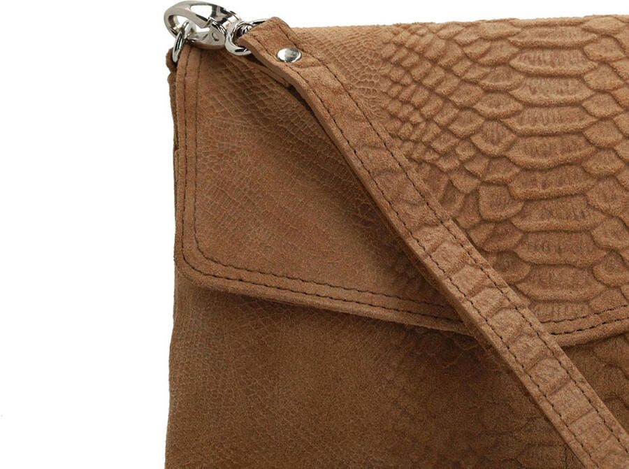 Manfield suede crossbody tas cognac