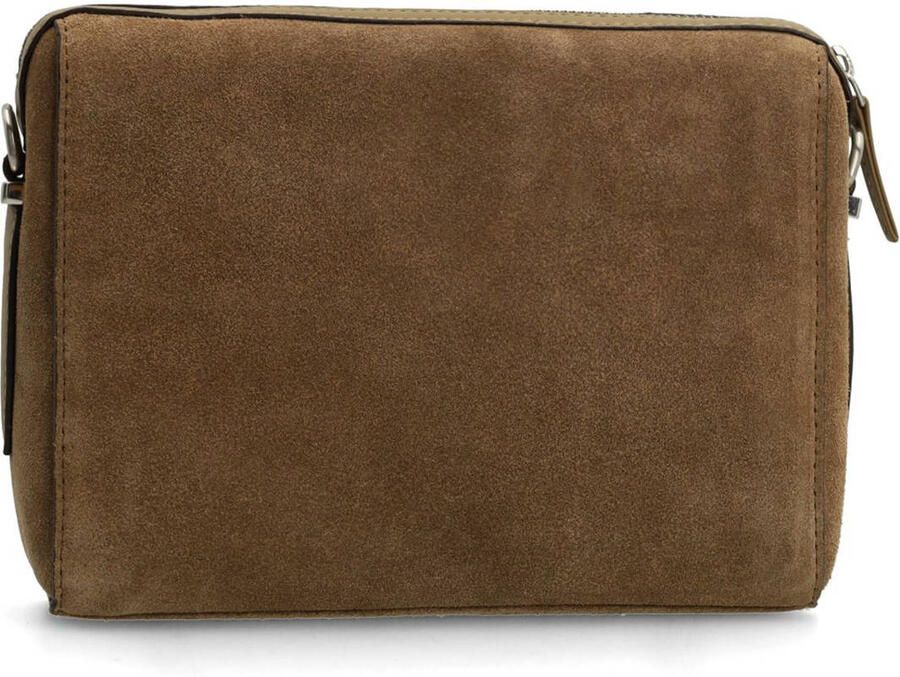 Manfield suede crossbody tas taupe
