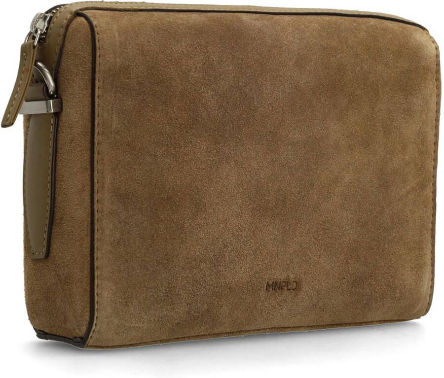 Manfield suede crossbody tas taupe - Foto 3