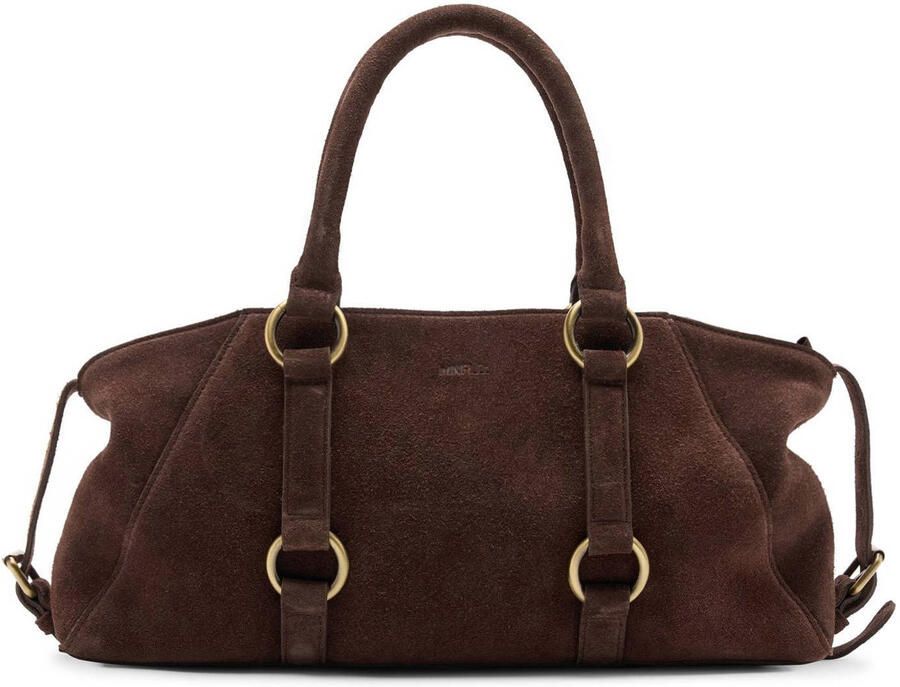 Manfield suede handtas donkerbruin