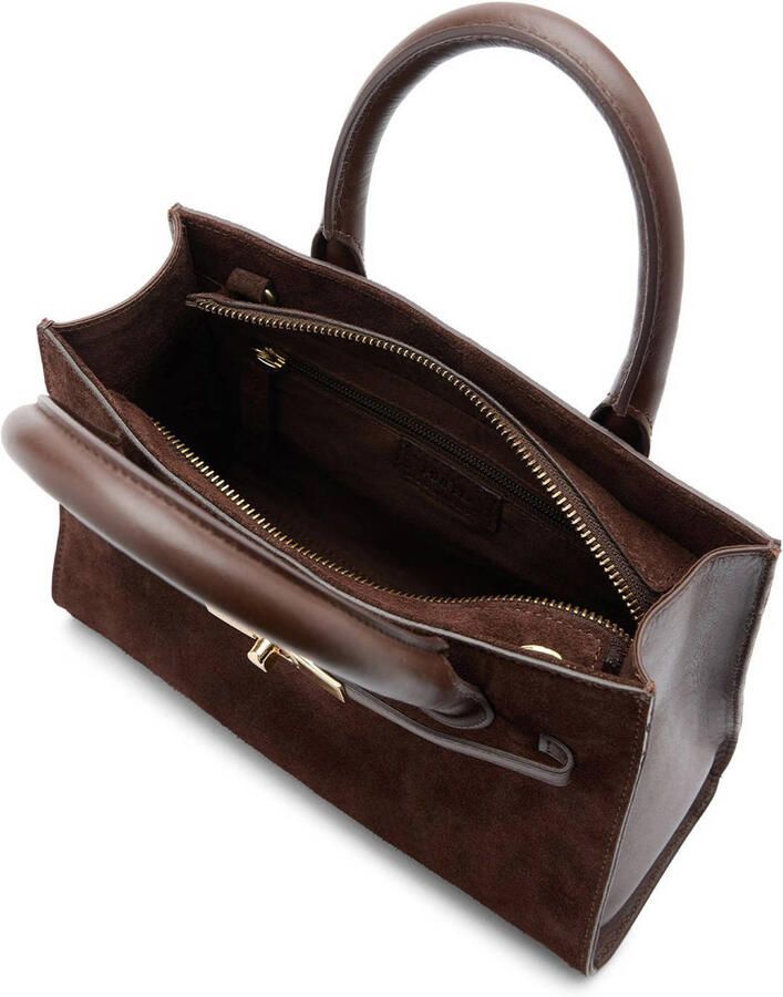 Manfield suède mini handtas donkerbruin - Foto 2