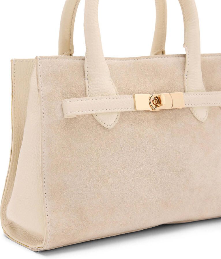 Manfield suède mini handtas ecru - Foto 2