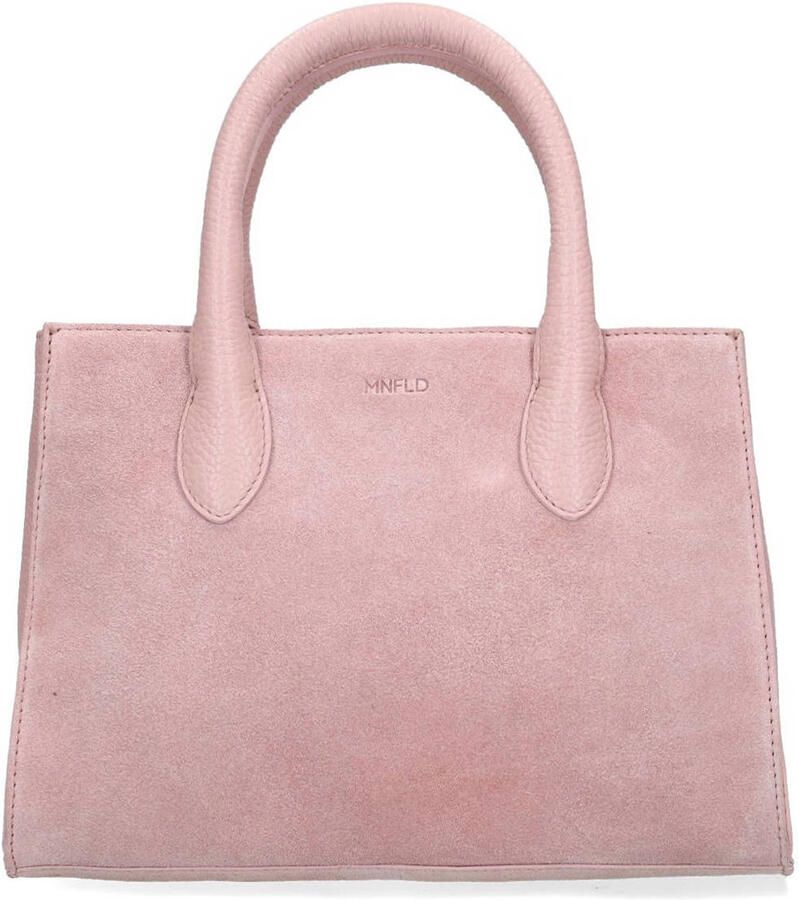 Manfield suède mini handtas roze - Foto 2
