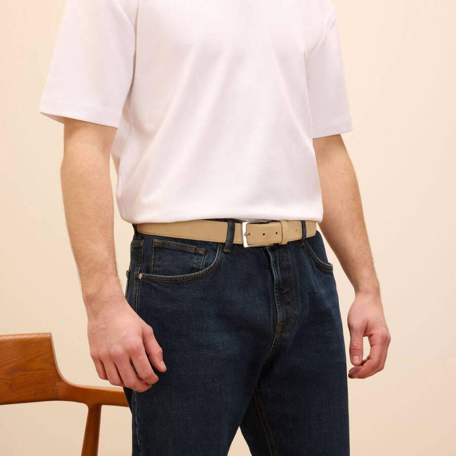 Manfield suède riem beige - Foto 2