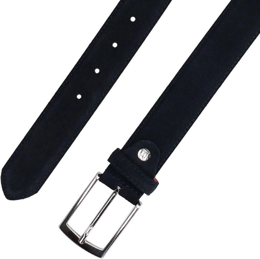 Manfield suède riem donkerblauw - Foto 2