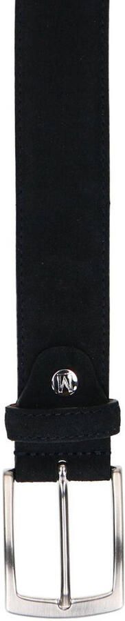 Manfield suède riem donkerblauw - Foto 3