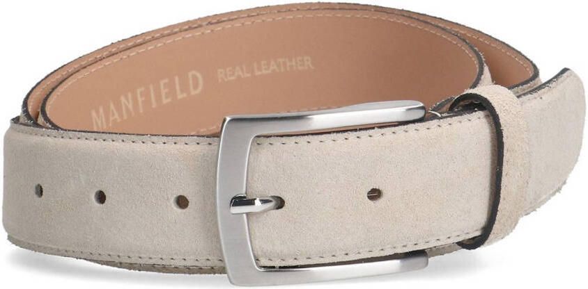 Manfield suède riem lichtbeige