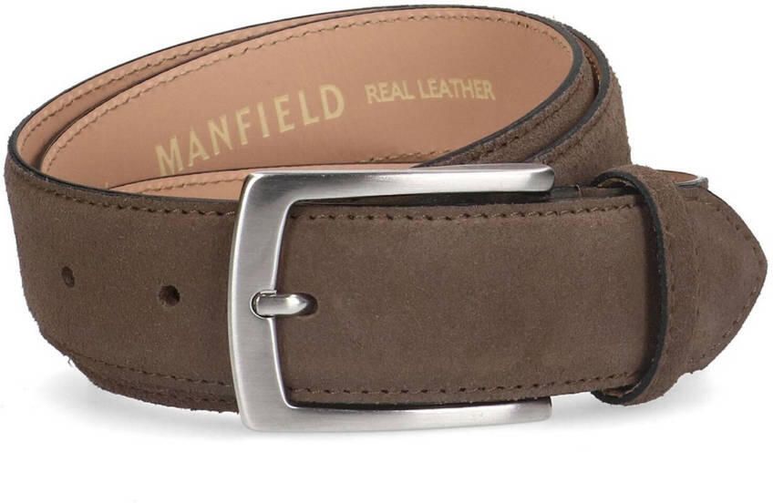 Manfield suède riem taupe