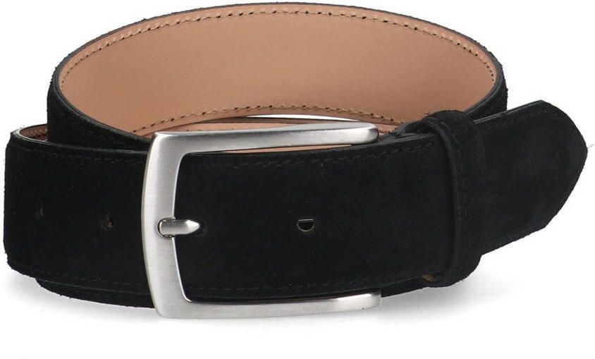 Manfield suède riem zwart