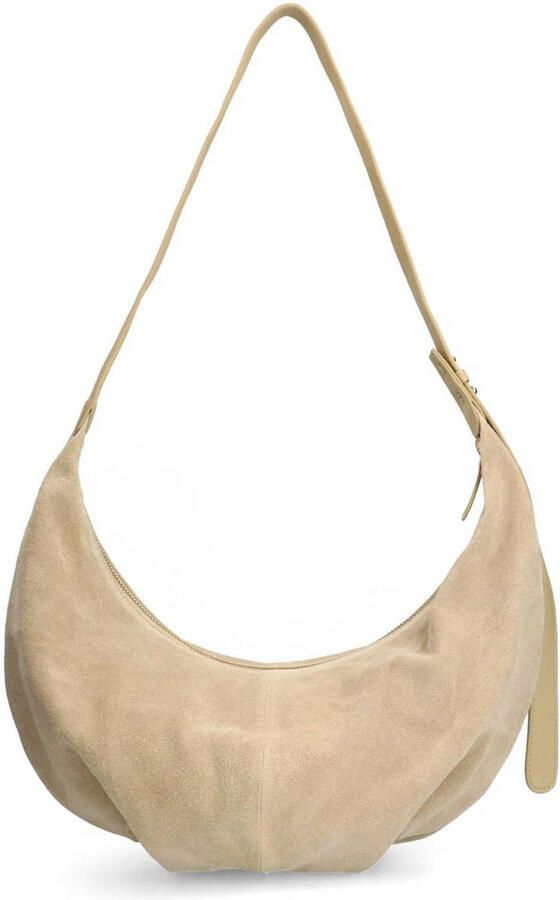 Manfield suede schoudertas beige - Foto 2