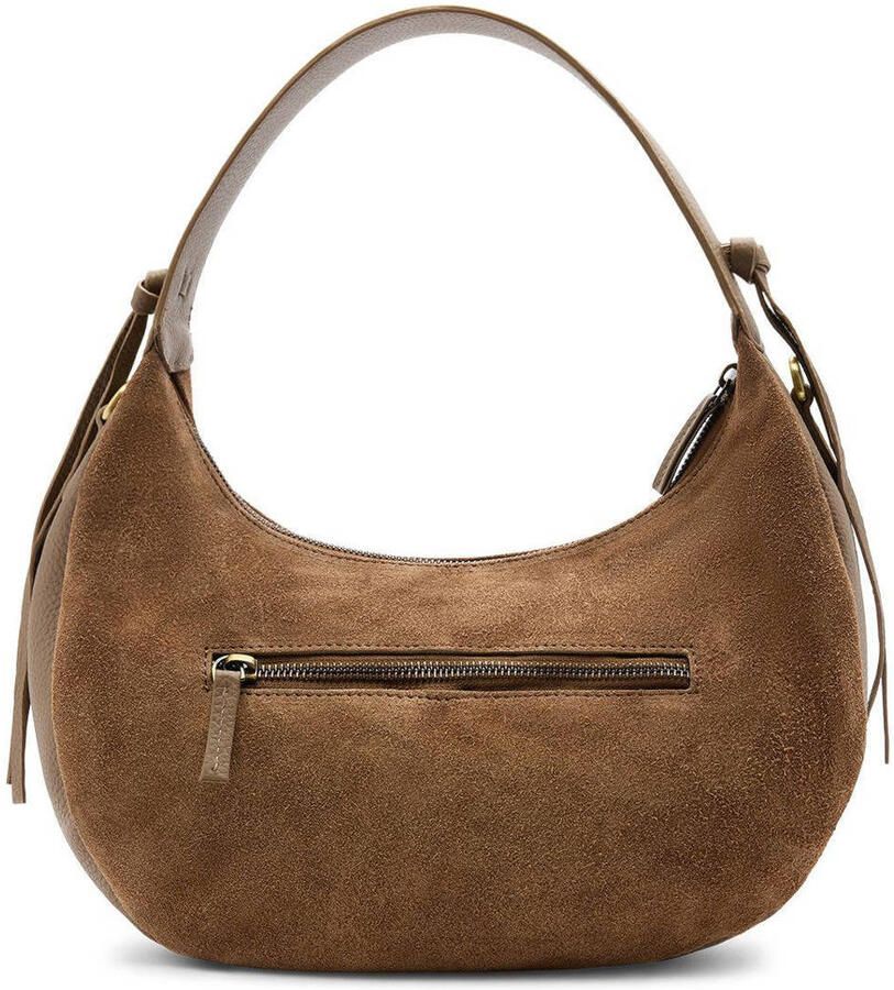 Manfield suede schoudertas bruin - Foto 3