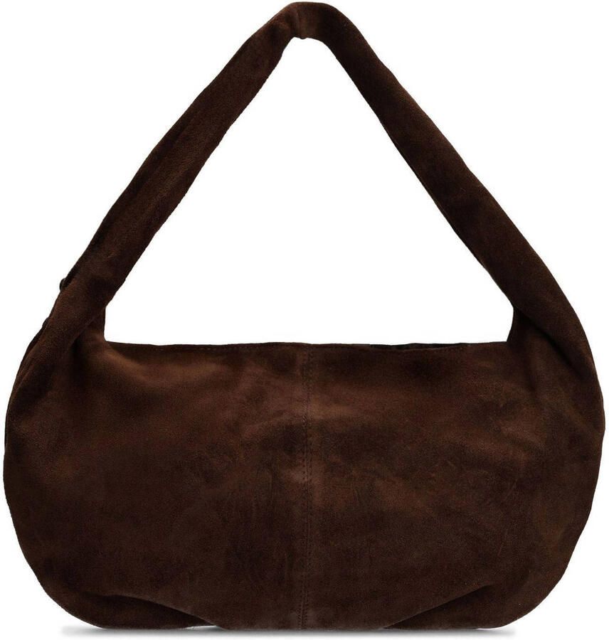 Manfield suede schoudertas bruin - Foto 2
