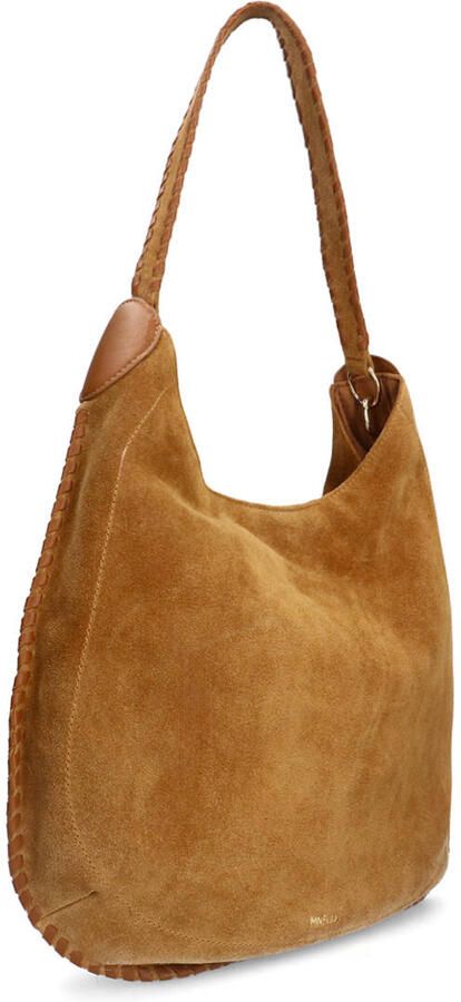 Manfield suede schoudertas cognac - Foto 3