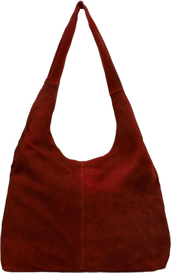 Manfield suède schoudertas rood