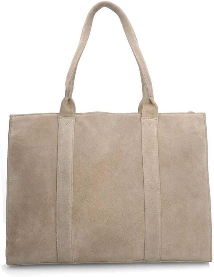 Manfield suède shopper beige