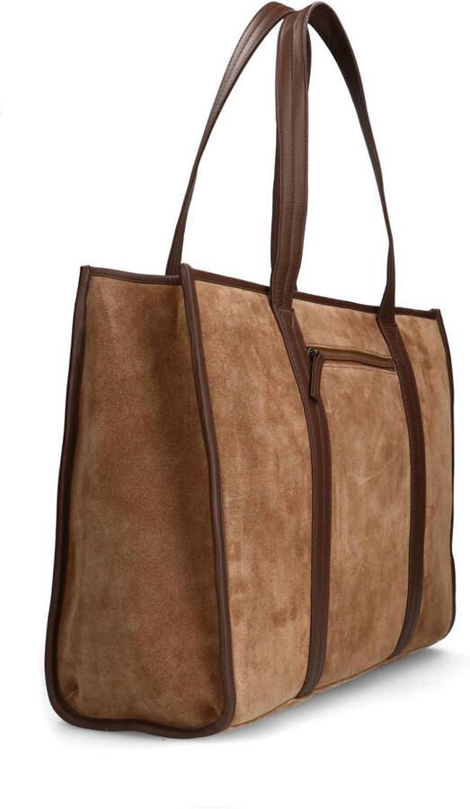 Manfield suede shopper bruin - Foto 3