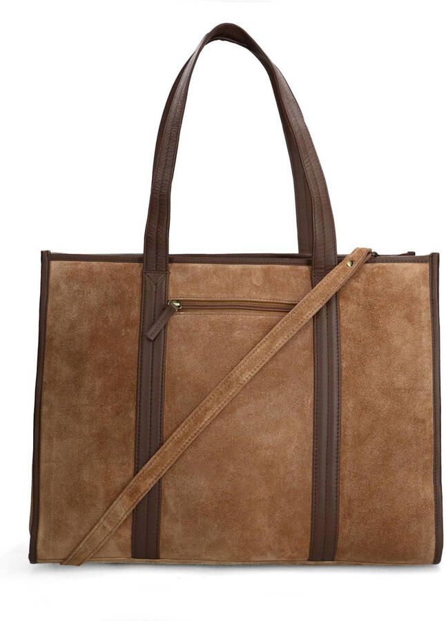 Manfield suede shopper bruin - Foto 2