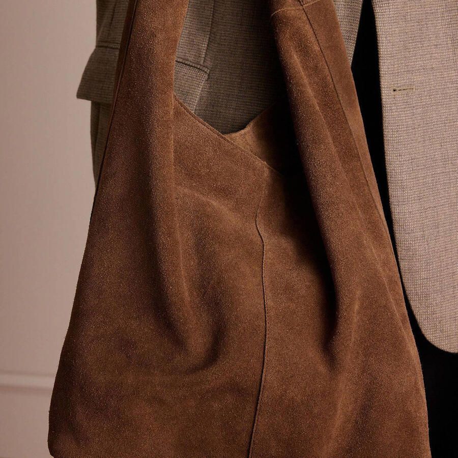 Manfield suede shopper bruin - Foto 2