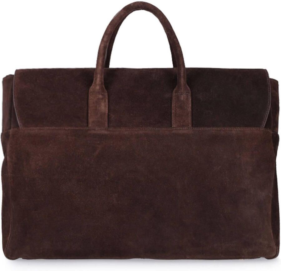 Manfield suede shopper donkerbruin