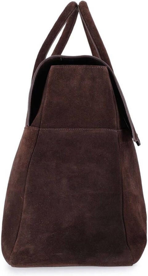 Manfield suede shopper donkerbruin - Foto 3