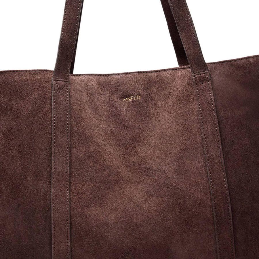 Manfield suede shopper donkerbruin - Foto 2