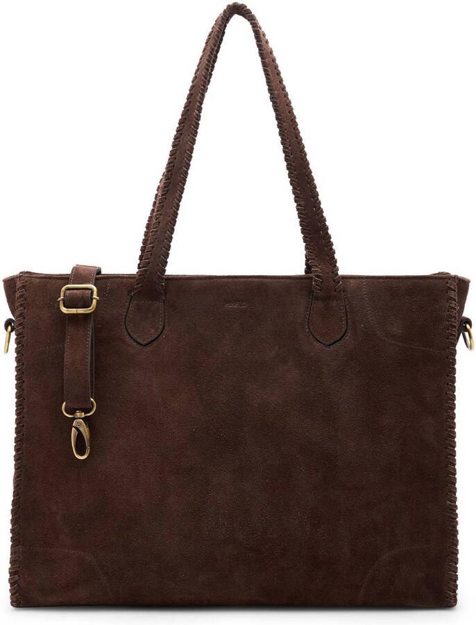 Manfield suede shopper donkerbruin